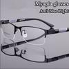 Classical Reading Glasses Half Frame Man Business Nearsighted Myopia Eyeglasses Ultralight Myopic Eyewear Women Diopter 0 To-6.0