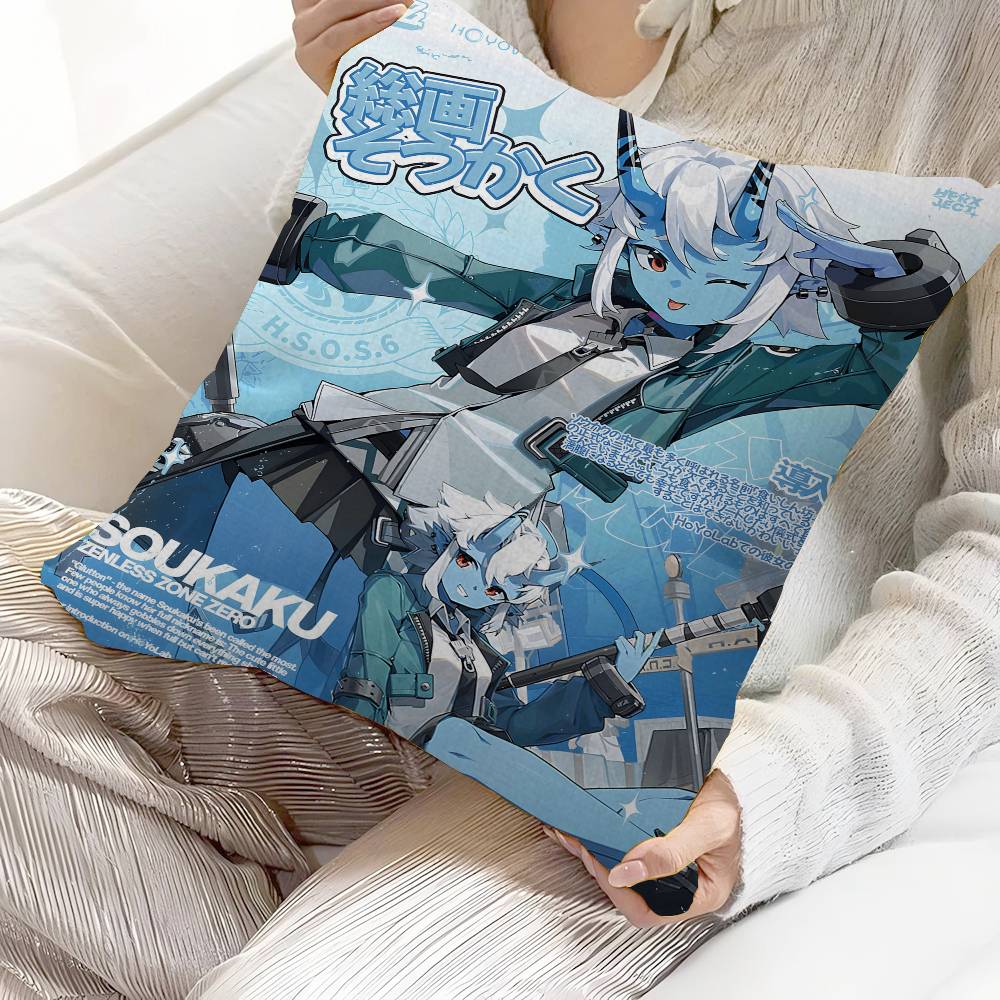 Anime Game Zenless Zone Zero Cushion Cover Inches Farmhouse Decor Home Throw Pillow Covers for Couch Decorations
