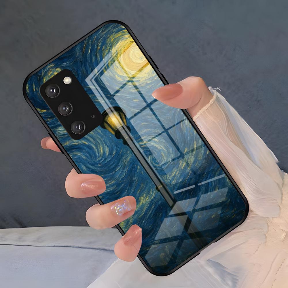 Чехол для телефона с картинами Ван Гога маслом для Samsung S26 S25 Plus S20 S20 Plus S22 Ultra S23 FE S21 Plus S21 Ultra Стеклянная крышка