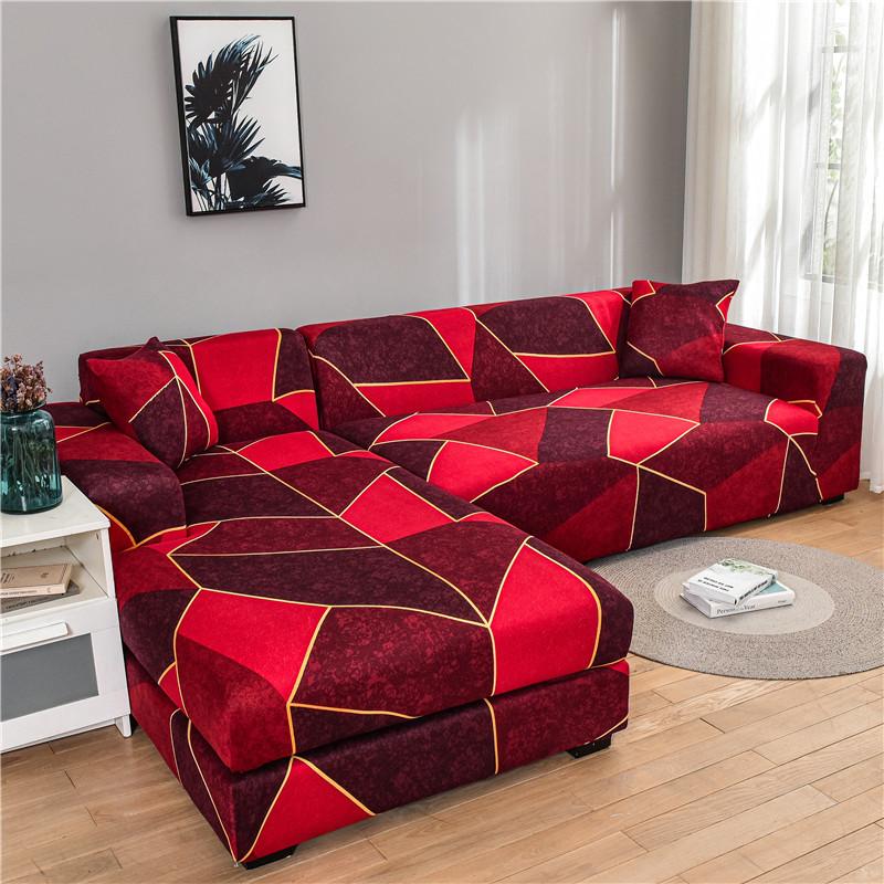 Эластичные чехлы на диван L-образной формы для гостиной, чехол для дивана, защита для стула, S/M/L/XL, чехлы для дивана с геометрическим рисунком, купить 2 шт.