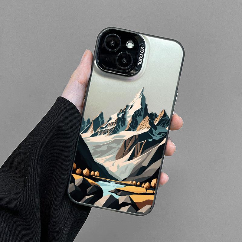 Чехол для телефона с горным пейзажем, вид на вершину, для iPhone 15 Pro Max 14 13 12 11 Pro Max Mini 15 14 Plus, противоударный, лазерная задняя крышка