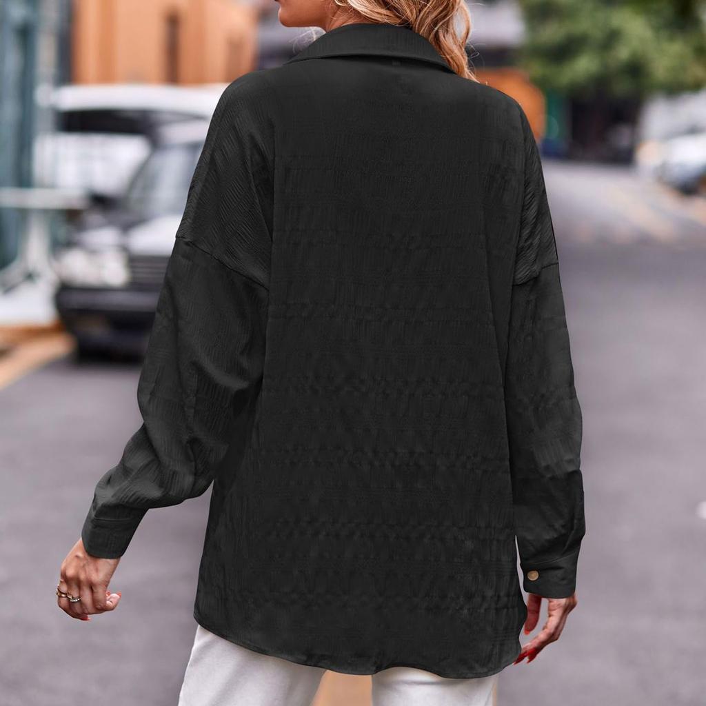 Женская однотонная блузка с длинным рукавом на пуговицах, элегантные рубашки