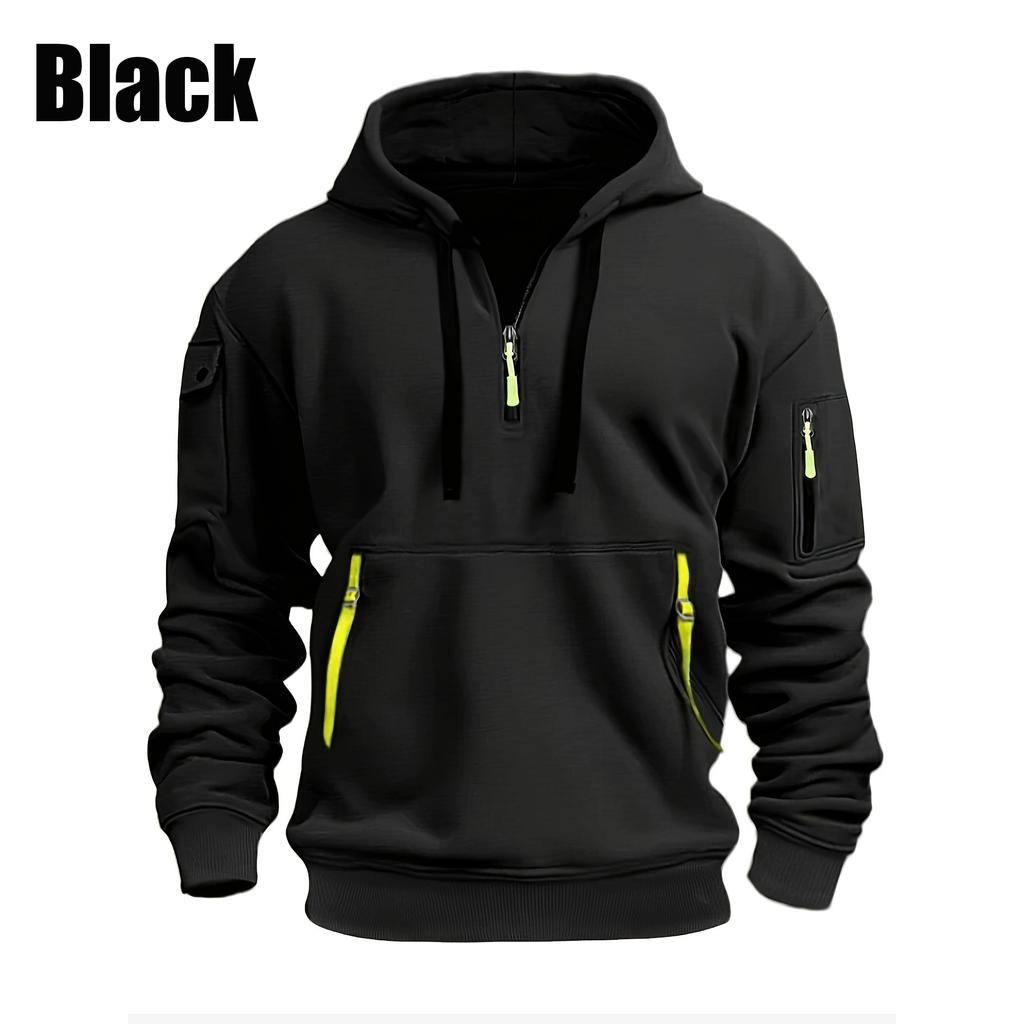 Men's Hoodie Quarter Zip Hoodies Hooded Plain Pocket Sports&Outdoor Streetwear Cool Casual Spring & Fall Clothing Hoodies Sweatshirts Men's Coats