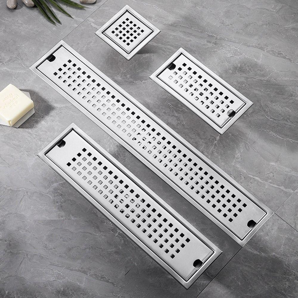 Нержавеющая сталь Душевой слив для пола Прямоугольная форма Линейный слив для пола Полезный фильтр для слива