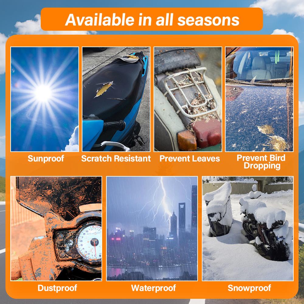 Чехол для мотоцикла Всесезонный Пылезащитный Защищающий от УФ-лучей Чехол для мотоцикла Водонепроницаемый Уличный Внутренний Чехол для скутера из износостойкой ткани