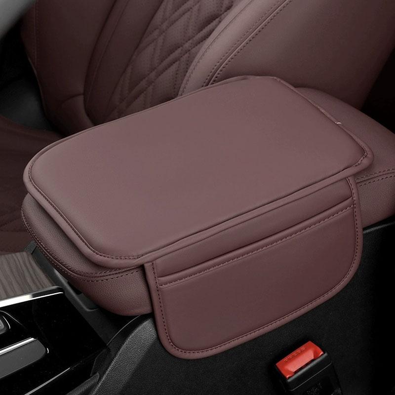 Утолщенная версия защитного чехла для центральной консоли автомобиля, кожаный улучшенный подлокотник, подушка, коврик для подлокотника с боковым карманом для хранения вещей