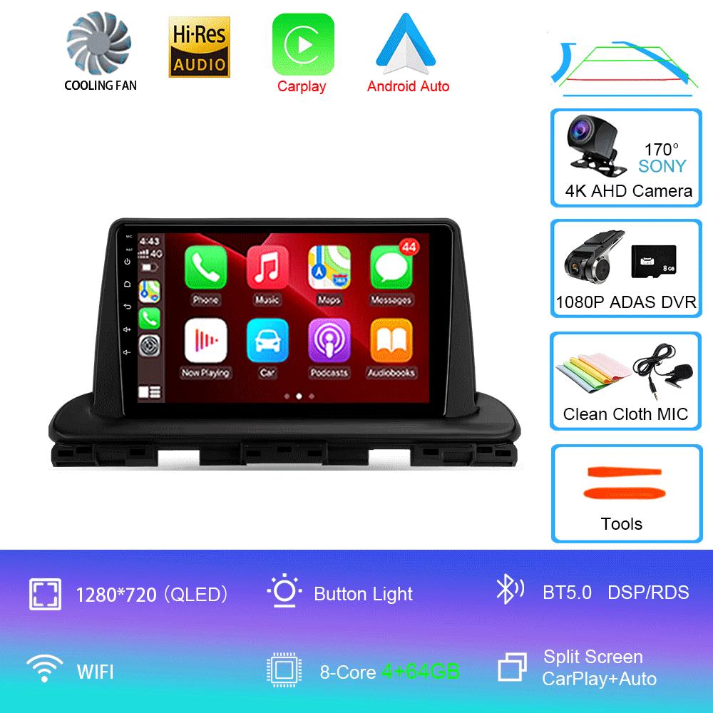 Автомобильное радио Android 14 Carplay Auto 2K экран BT мультимедийный проигрыватель для Kia Cerato 4 IV 2018 - 2021 Автомагнитола стерео 2din головное устройство