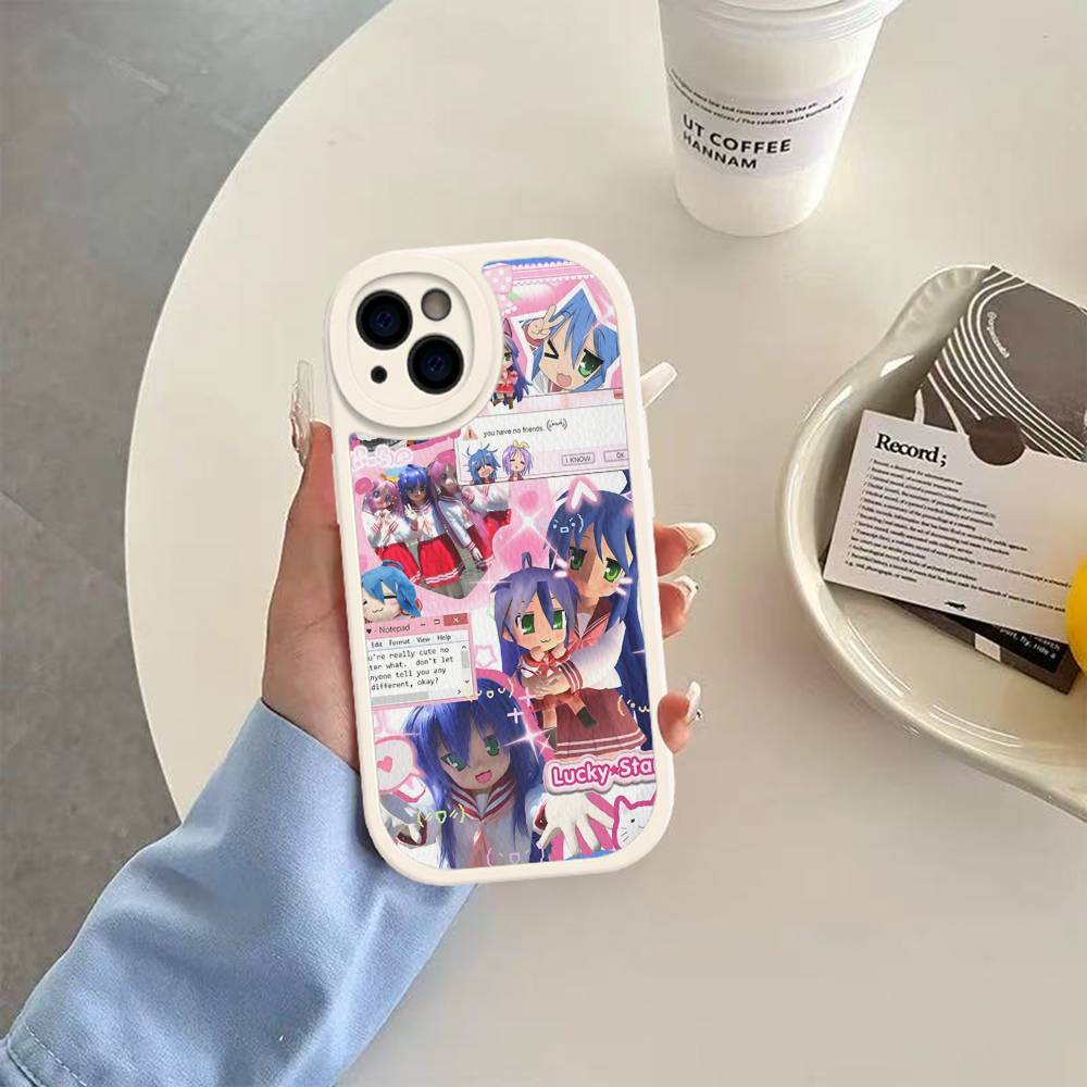 K-Konata Izumi Счастливая S-Звезда Чехол для телефона Для IPhone 11 12 13 14 15 16 Pro Max Plus Кожаная обложка