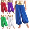 Women Metallic Hippie Pants Arabian Princess Costume Shiny Patchwork Lantern Harem Pants Cosplay Halloween