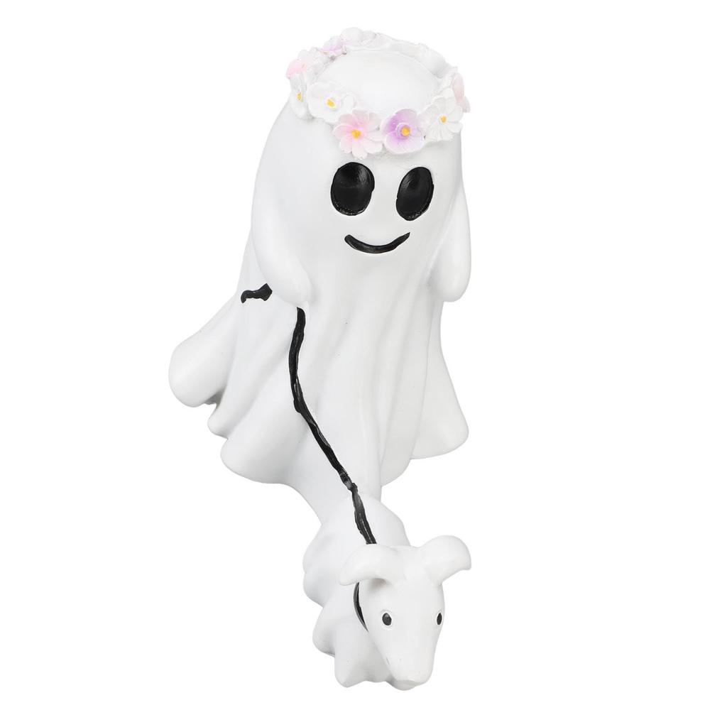 Ghost Walking Dog Statue Spooky Ghost Dog Figurine for Home Tabletop Decoration Indoor Outdoor Garden Resin