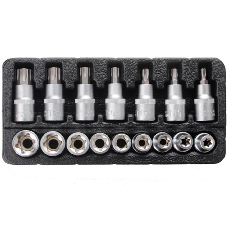 Набор головок Torx 16 шт. CRV Звездные головки E10-E24 T30-T70 Ремонтные головки Инструмент