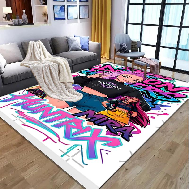 KPop Demon Hunters Pattern Rug, Indoor/Outdoor Mat, for Picnic, Gameroom, Bedroom, Office, Living Room, Home Decor Carpet, Birthday Gift