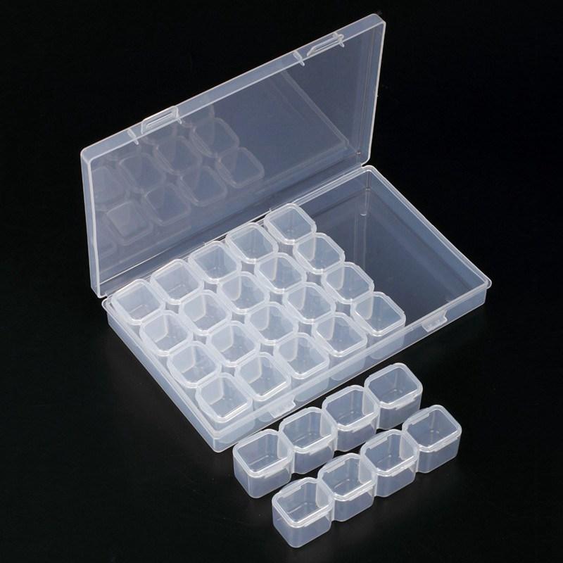 Пустые шкатулки для украшений, упаковочная коробка, органайзер для деталей, кейс для хранения, 28 ячеек, коробка для хранения, 1 набор, коробка для хранения ногтей