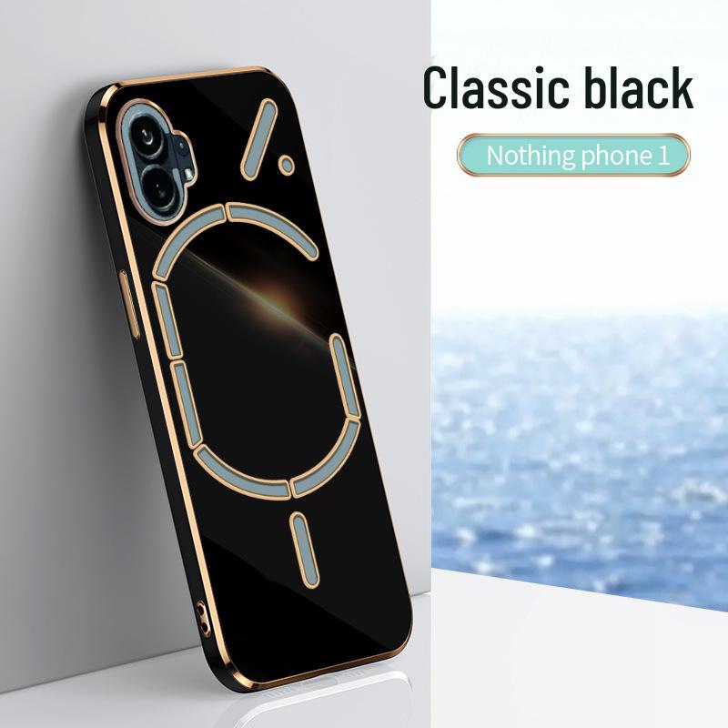 6D Гальванизированный Силиконовый Мягкий Защитный Чехол для Nothing Phone1 - Защита от Падений, Полная Защита, Дизайн в Стиле Tide