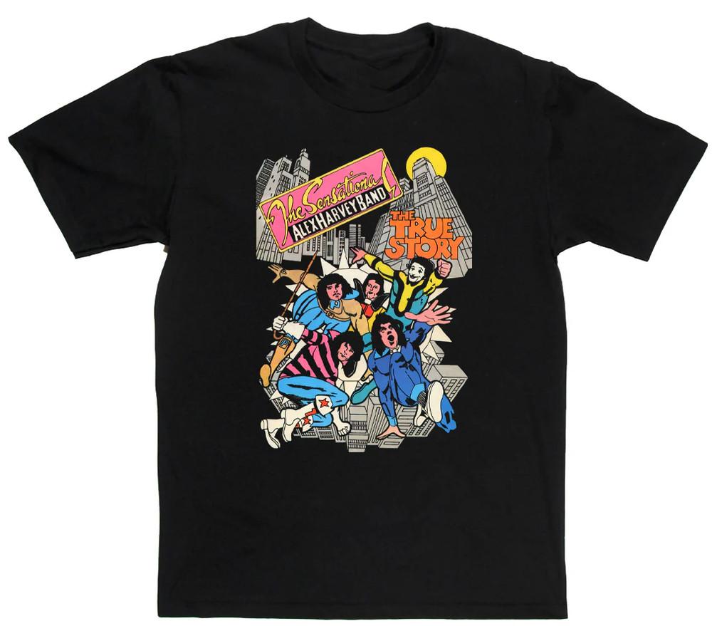 Vtg The Sensational Alex Harvey Band Cotton Black Full Size Unisex Shirt AP252