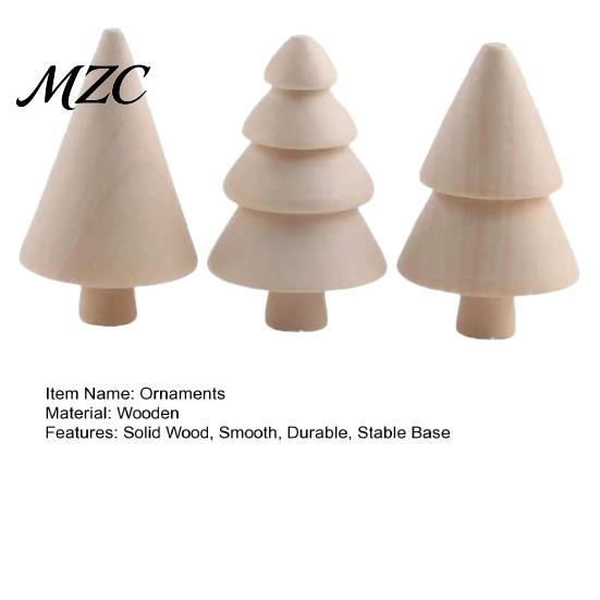Natural Solid Wood Ornaments DIY Unfinished Wooden Christmas Tree Craft Kit, Blank Figurines Educational Toy for Color Perception Kids Painting,