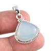 Natural Aqua Chalcedony Gemstone Handmade 925 Solid Silver Pendant 1.25'' H7T29