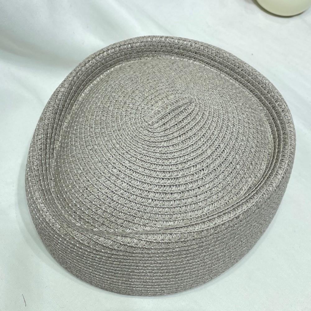Elegant Flight Attendant Hat Teardrop Vintage Sun Hat Fashion Straw Beret Hat Cocktail Event