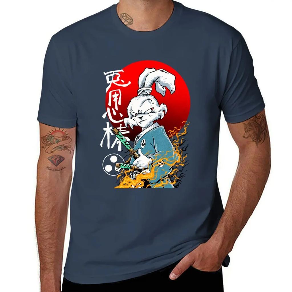 Футболка Usagi Yojimbo кавайная одежда одежда в стиле аниме быстросохнущие аниме-товары приталенные футболки для мужчин