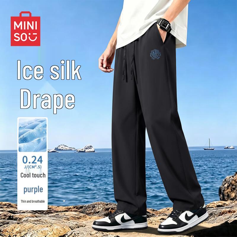 MINISO Мужские летние повседневные брюки прямого кроя в школьном стиле