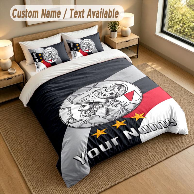 Bedding Set 1 Duvet Cover 2 Pillowcases Ajax Amsterdam Print Soft Bed Linen Bedroom Decor
