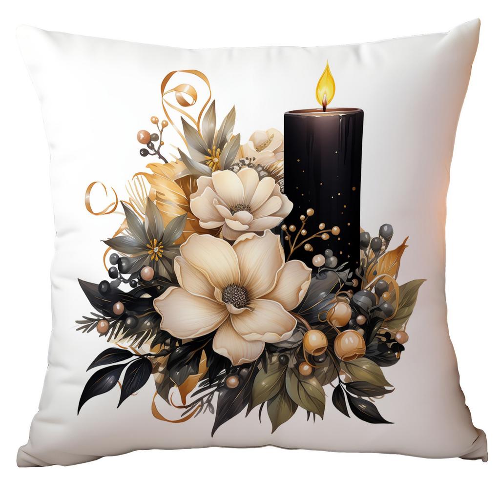 New Christmas Pillowcase High-end Light Luxury Black Gold Color Printing Home Cushion Pillowcase