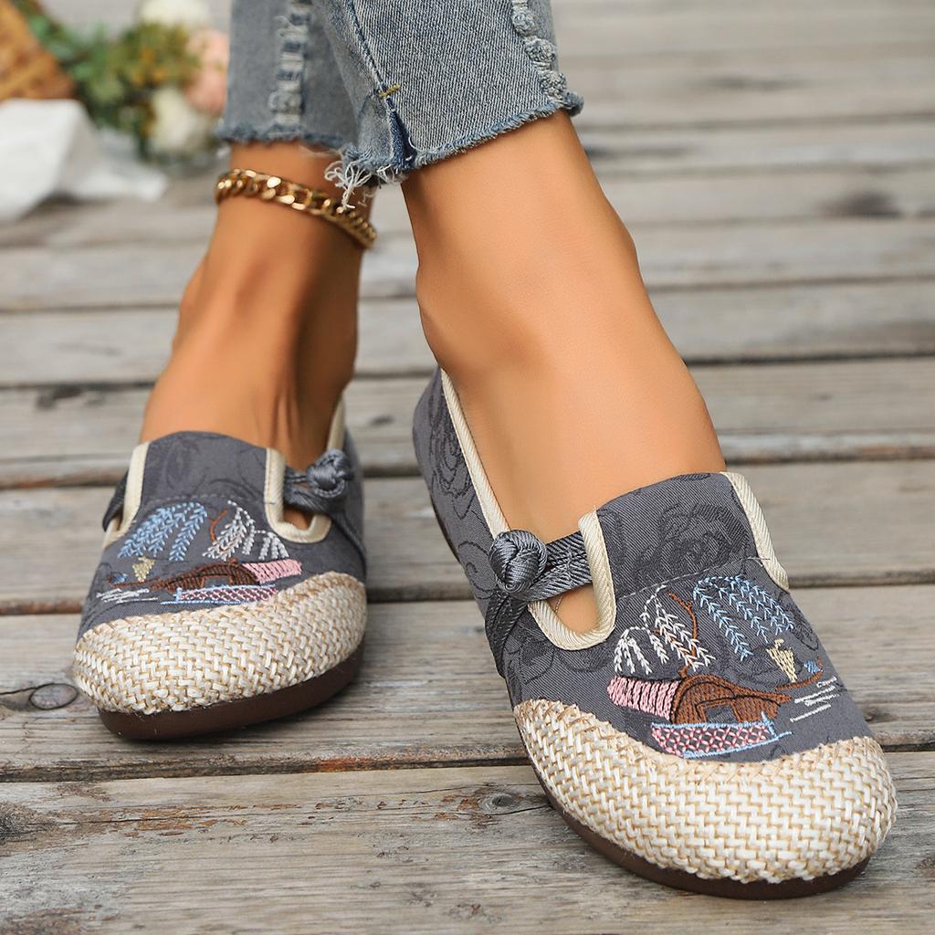 Лен, Обувь рыбака, Одиночные туфли, Вышитая обувь, Этнический стиль, Обувь для мам