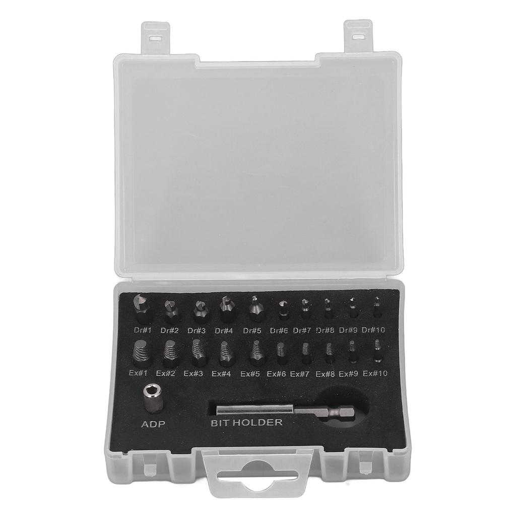 Набор экстракторов для винтов из быстрорежущей стали, инструмент для удаления сломанных поврежденных болтов с битами для отвертки