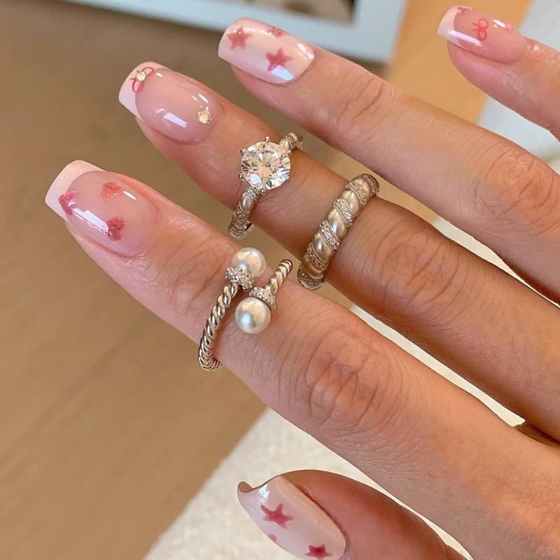 Элегантные Простые Женские Кольца Регулируемое Кольцо Мода Легкая Роскошь Чувство Высокого Класса Кольцо на Указательный Палец Индивидуальность Нишевый Дизайн Чувство Ручной Ювелирии