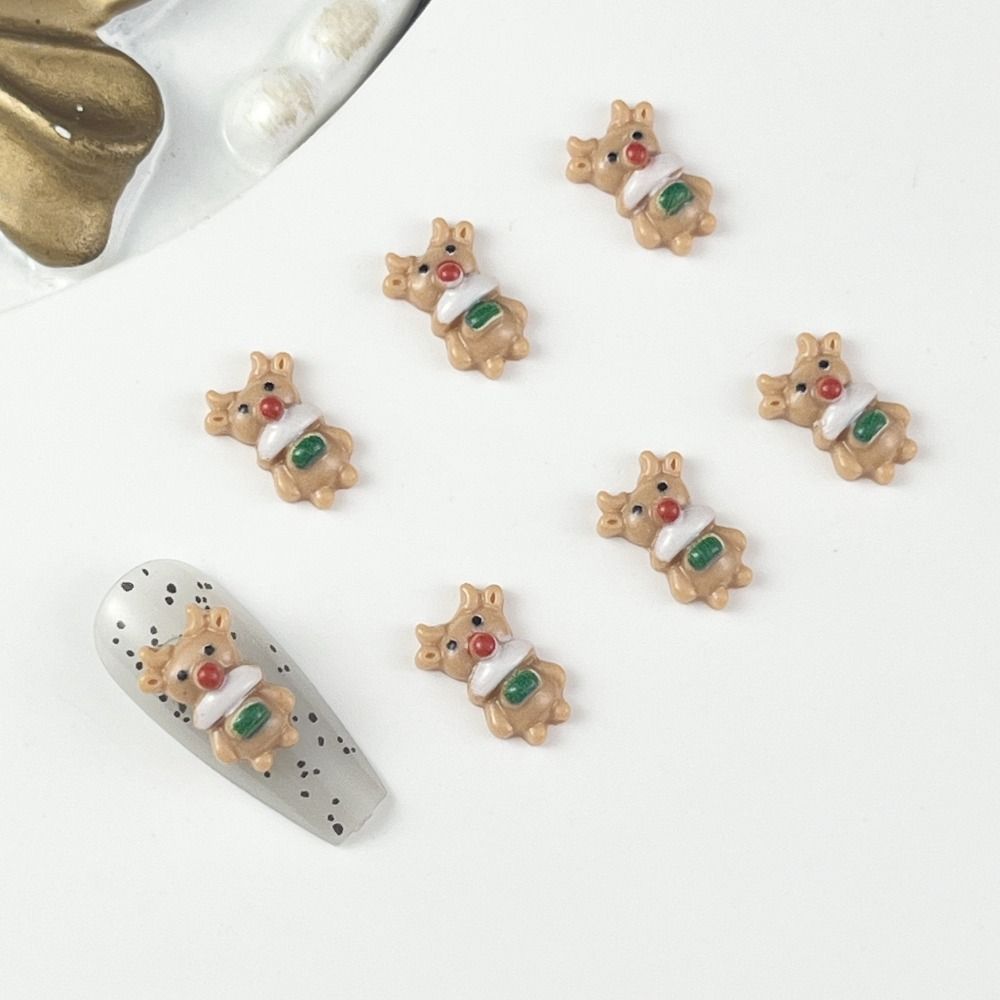 20 шт. смоляных рождественских украшений для маникюра, мультяшные украшения для ногтей, маникюрщица