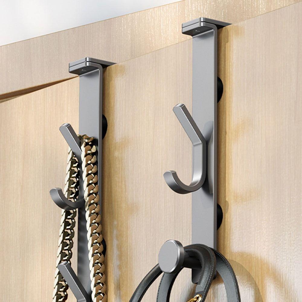 Wall-mounted Door Hanger Hooks Traceless Hanging Rack Metal Hooks for Clothes Bag Caps Purse