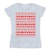 Disney Womens/Ladies Mickey And Minnie Christmas Fair Isle Cotton T-Shirt