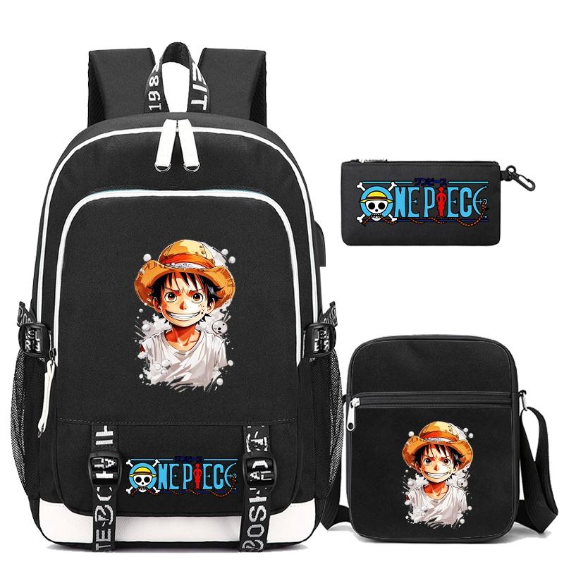 3 шт./компл. цельный рюкзак в стиле аниме для футболки для мальчиков и девочек, школьный рюкзак с сумкой на плечо, сумка Pencli, дорожная сумка Mochila