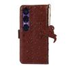 For Sony Xperia 1 VII Case RFID Blocking Genuine Cow Leather Phone Case Ostrich Texture