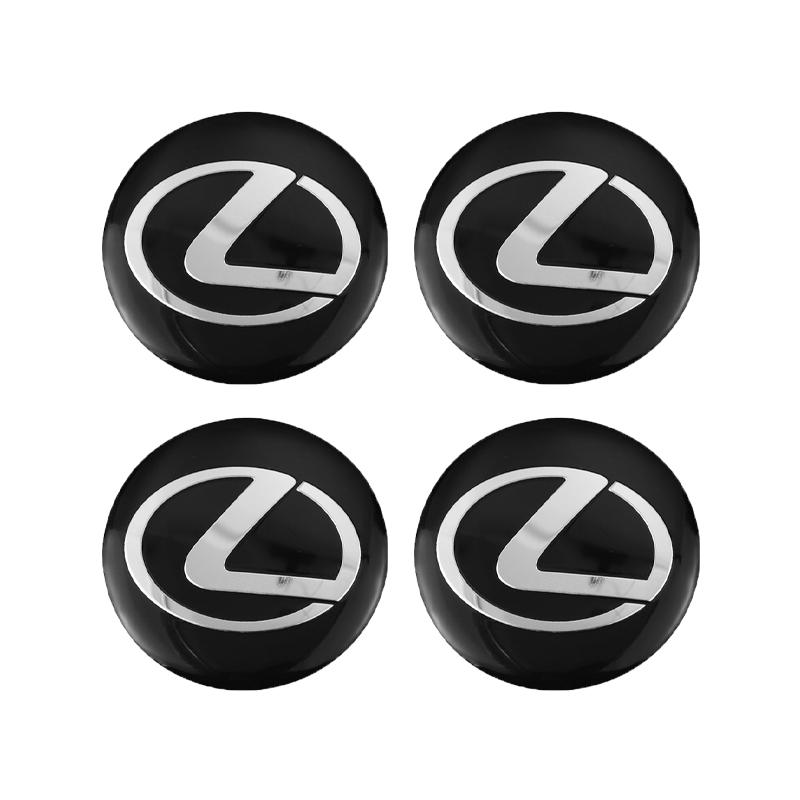 AABFW1 4Pcs 3D Car Wheel Hub Center Metal Decals Sticker Accessories For Lexus Fsport RX330 ES300h RX350 IS300h NX300h NX IS250 Ct200h