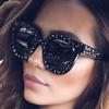 Rhinestone Frame Sunglasses Woman Vintage Cat Eye Sun Glasses Sparkling Star Sun Glasses Fashion Shades for Beach/Travel/Party