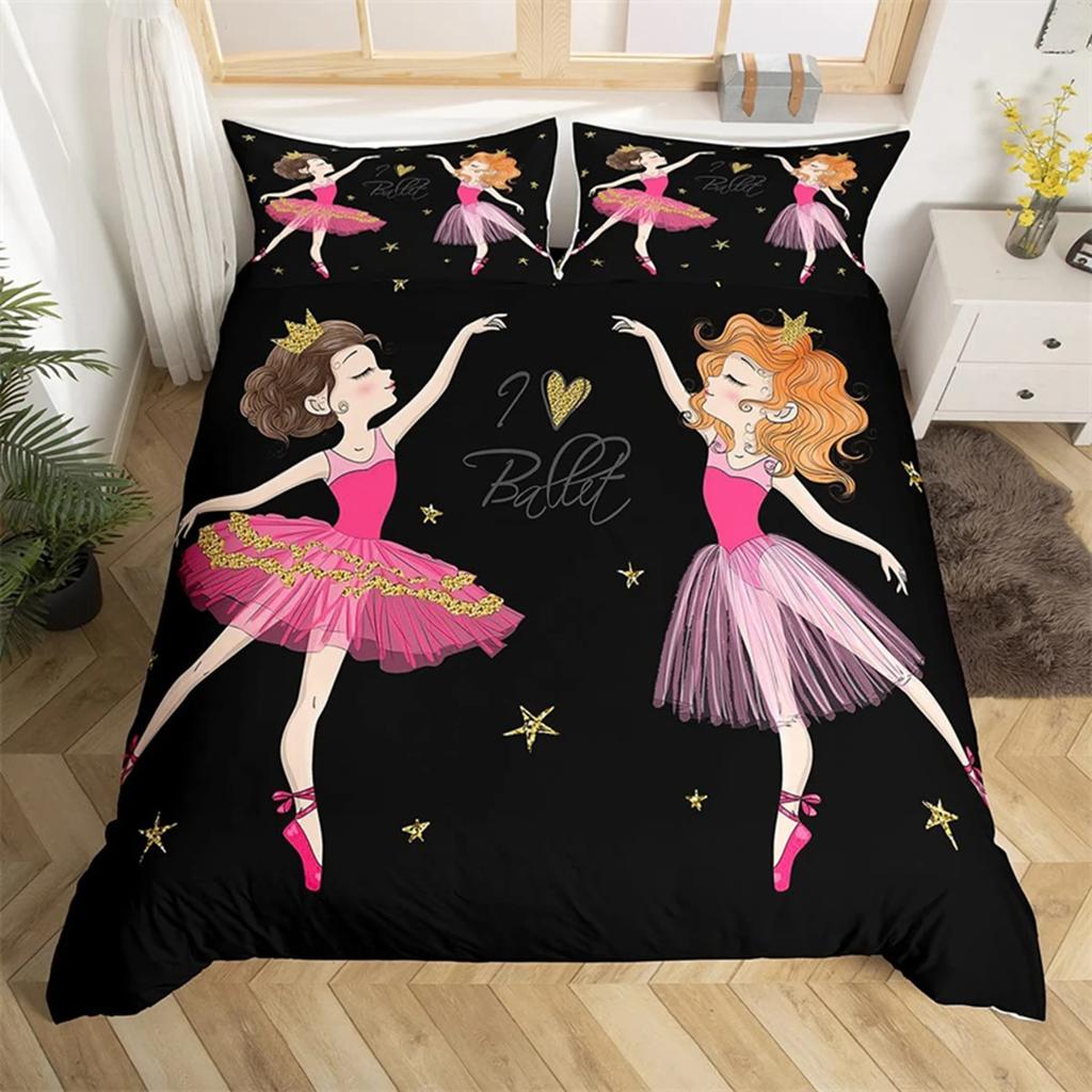 Пододеяльник с изображением Эйфелевой башни, романтический парижский тематический декор, комплект постельного белья для мальчика-подростка из микрофибры, балетное одеяло для девочки-единорога