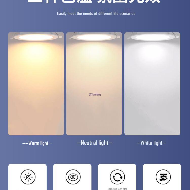 4-6 Inch Recessed Downlight, 12-Hole Ceiling Light for Living, Bedroom & Dining Rooms