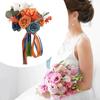 Искусственный свадебный букет, свадебный бросок, романтическая невеста, держащая в руках