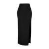 Black Smart Crepe Slit Detailed Maxi High Waist Stretchy Knitted Skirt Twoss23et00351