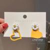 Silver Needle Asymmetrical Love Daisy Earrings - Korean Sweet Style Earrings