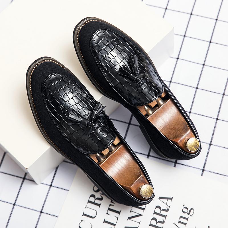 Fashion Youth Latest Trend Mens Casual Leather Shoes Brand Oxfords Driving Shoes Loafers Moccasins Dress Shoes Men Tassel Leather Shoes