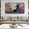 Crazy Monkey Граффити Настенное Искусство Печать На Холсте Абстрактные Животные Поп-Арт Картины Настенный Декор Картины Для Комнаты