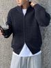 Мужская ретро корейская трикотажная куртка-кардиган с воротником-стойкой