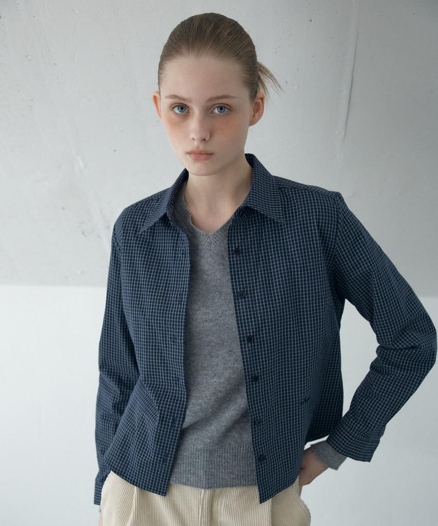 AHWE Check Slim-Fit Shirts_Navy