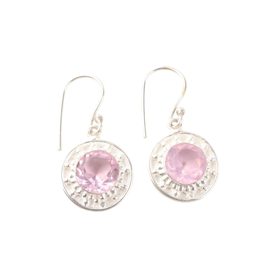 Genuine Pink Morganite Gemstone 925 Stamped Silver Earrings For Women's 1.5 Inch EE-153-2