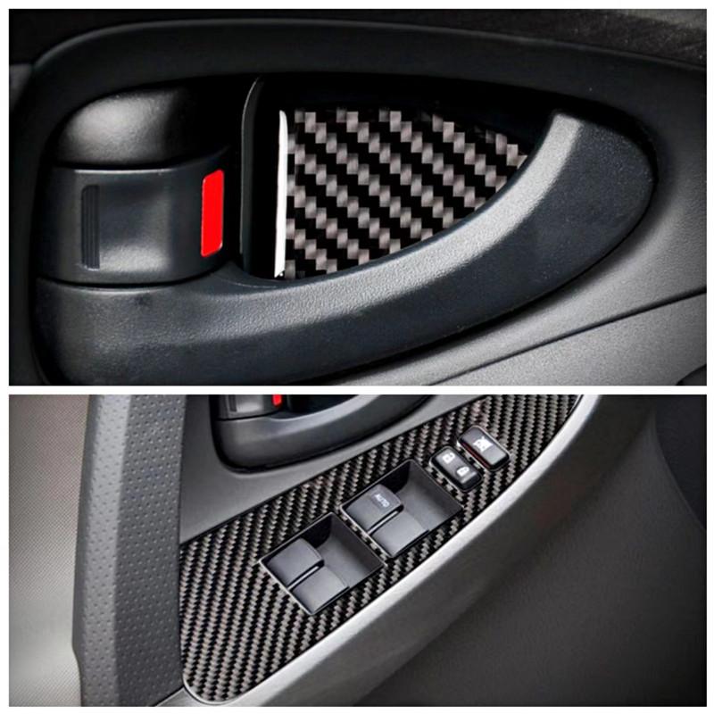Carbon Fiber Car Inner Door Bowl Windows Control Panel Cover Trim Decal Stickers For Toyota RAV4 06-13 Car Interior