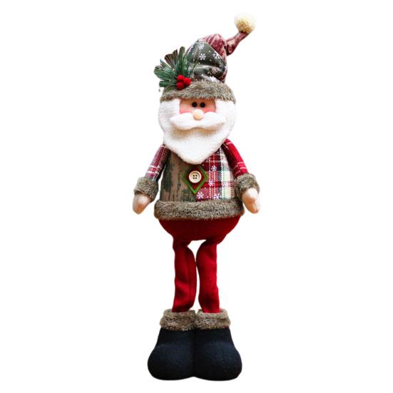 Рождественская кукла-украшение с телескопической ногой, плюшевая кукла, игрушка, плюшевый Санта, снеговик, олень, Рождество