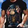 Gorilla Street Style Comfortable Men T-Shirt Monkey 3D Print Casual Oversize Shirts For Men Hip Pop Stylish Cool Male Tops