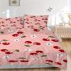 3pcs Cherry pattern 1Cover + 2Pillowcases, PillowInserts NotIncluded, Machine Washable, All - Season Use, Suitable for Bedroom Guest Room, 205